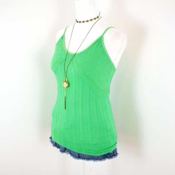 Vintage 2000s Y2K Green Sleeveless Cami Top Whimsigoth Twee Fairy Mermaid - Picture 2 of 5